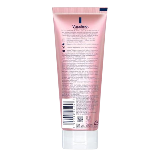 Unilever Indonesia Vaseline® Gluta-Hya Serum Burst Lotion Dewy Radiance 