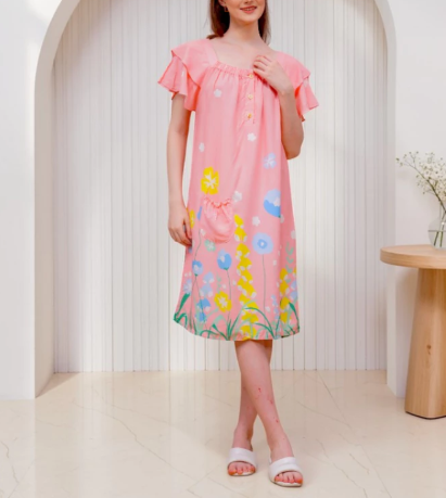 Baneska Official Oriana Homewear Midi Dress Vinesha Sizing