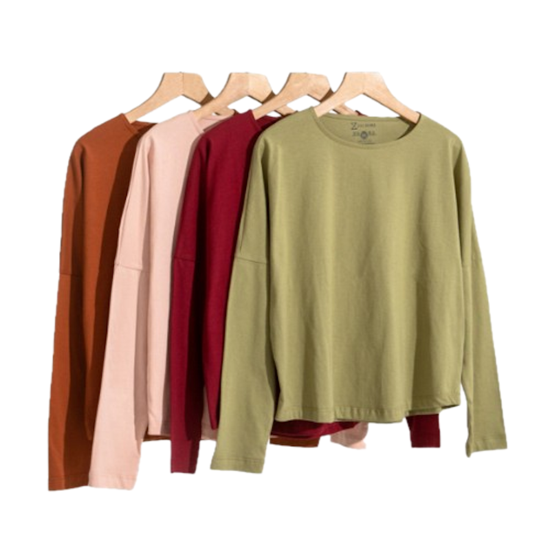 Zalmore Luma Cotton Longsleeve Loose Tee 1