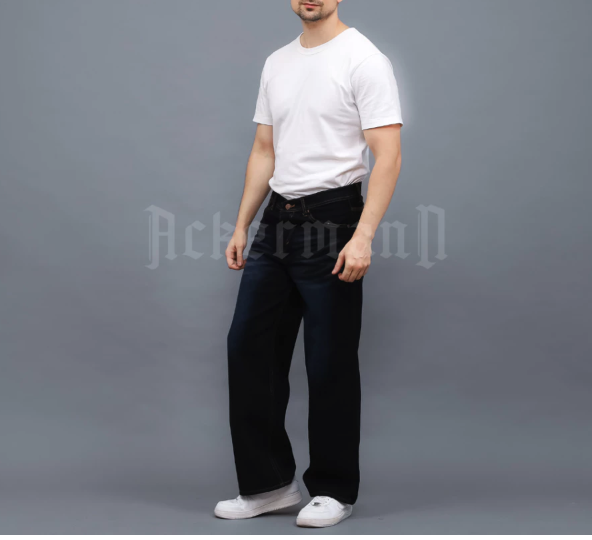 Ackermann Loose Jeans Pria Baggy Style Snow Black  2
