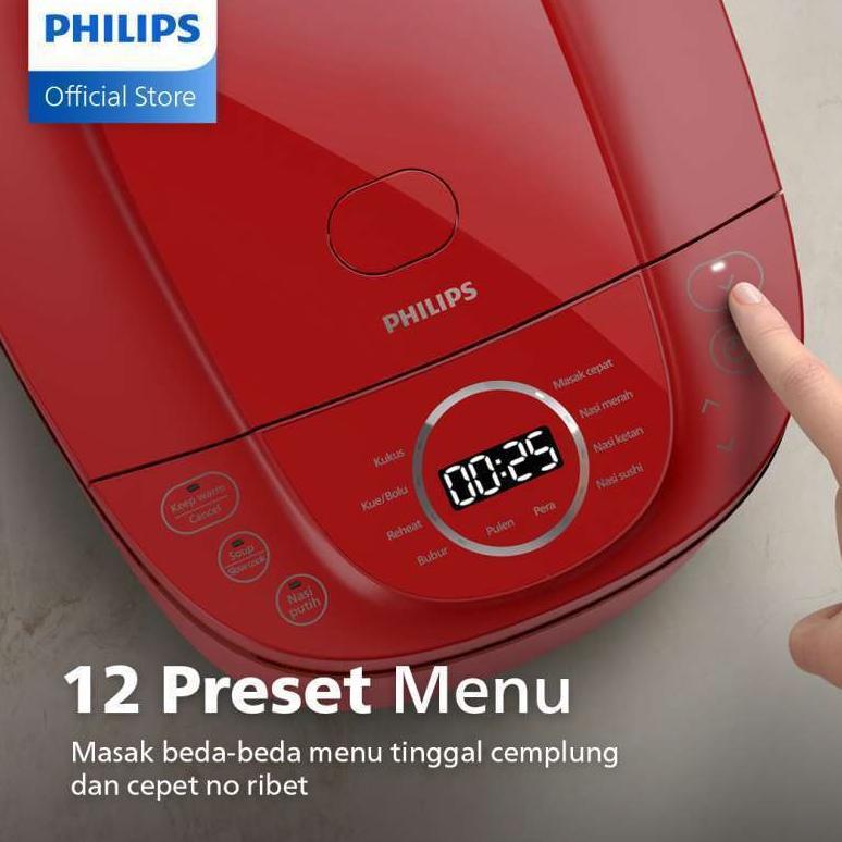 Philips Electronics Philips Digital Rice Cooker 3000 Digital Series 1.8 L  HD4712/31 Merah