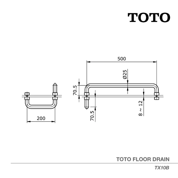 TOTO Shower Room Door Handle With Towel Bar 2
