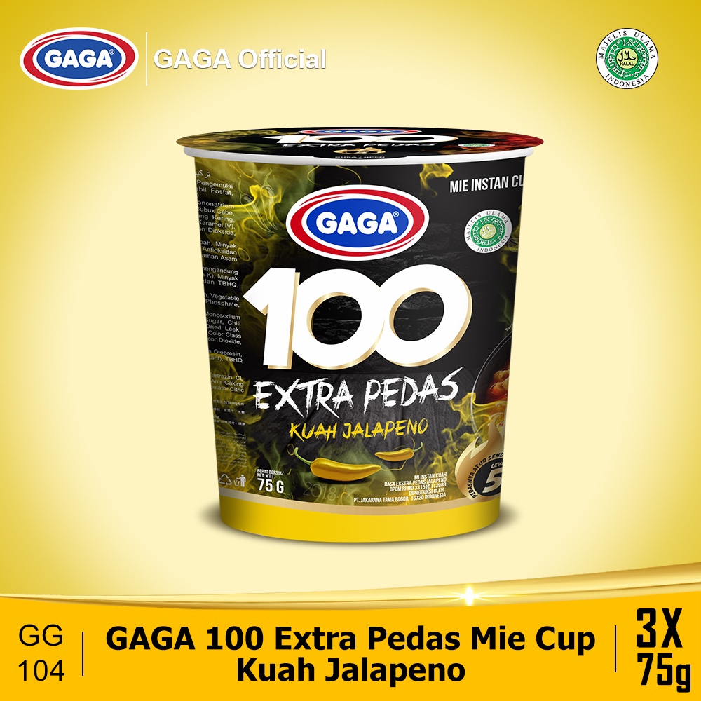GAGA 100  Cup Extra Pedas Kuah Jalapeno
