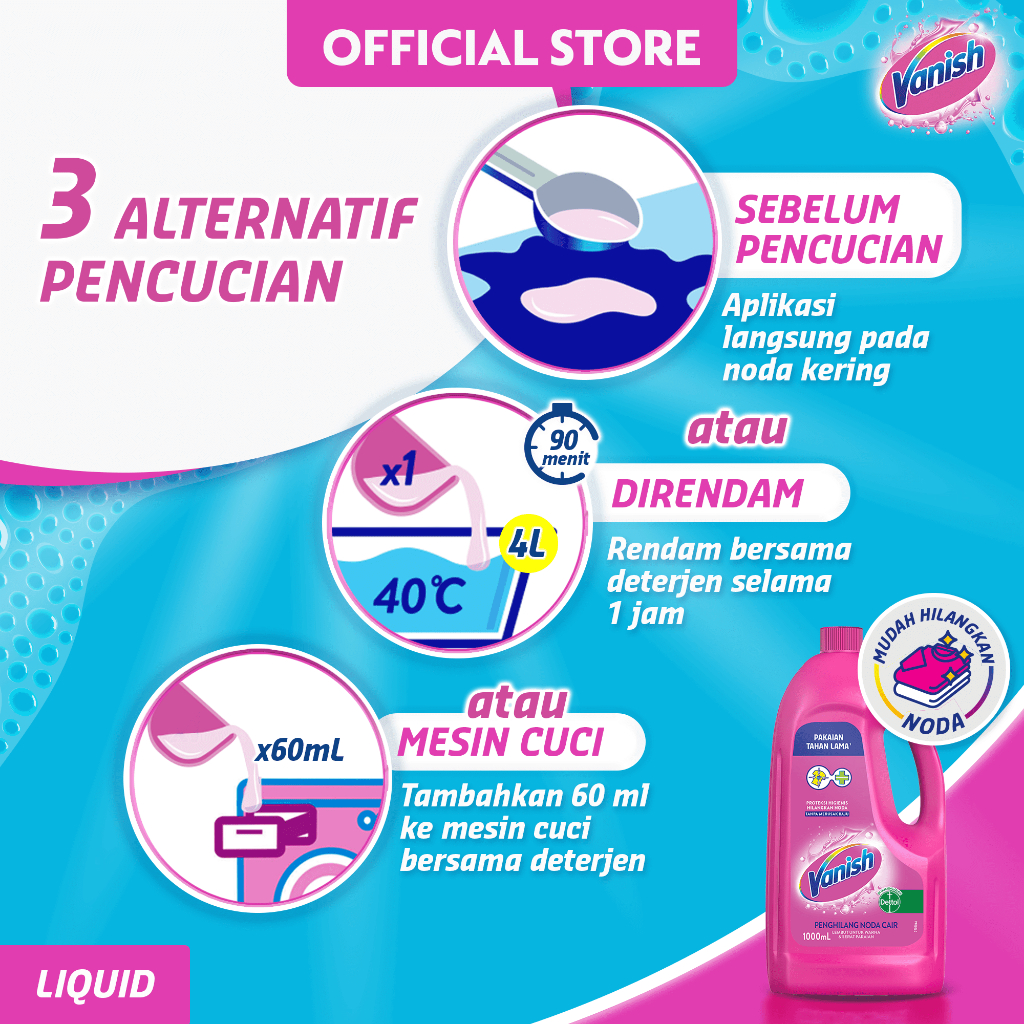 Reckitt Benckiser Vanish Penghilang Noda Cair Putih  Multifungsi Pouch