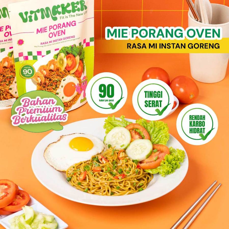 Megah Cantika Indonesia Vitmaker Mie Porang Oven Rasa Mi Instan Goreng 