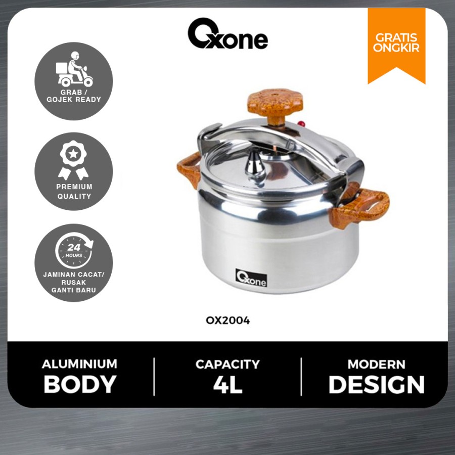 Octa Utama Oxone Presto Panci Alumunium Pressure Cooker 4 liter Premium OX-2004