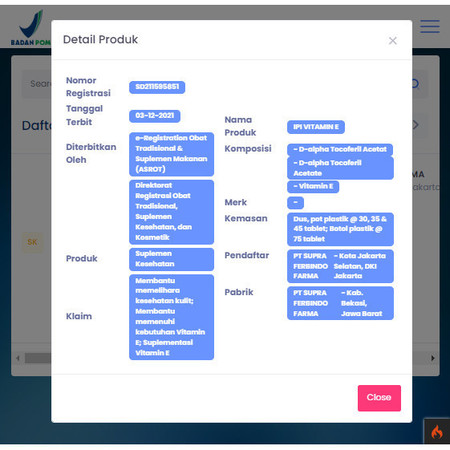 Tempo Scan Pacific IPI Vitamin E