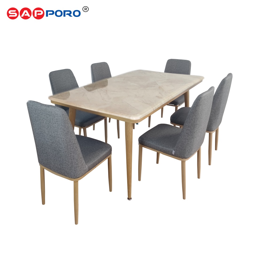 Industri Furniture Indonesia SAPPORO EMILIA Meja Makan Set Marmer