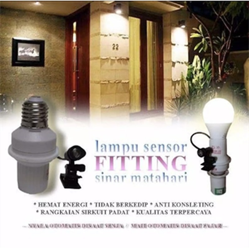 Fitting Lampu Sensor Cahaya 4
