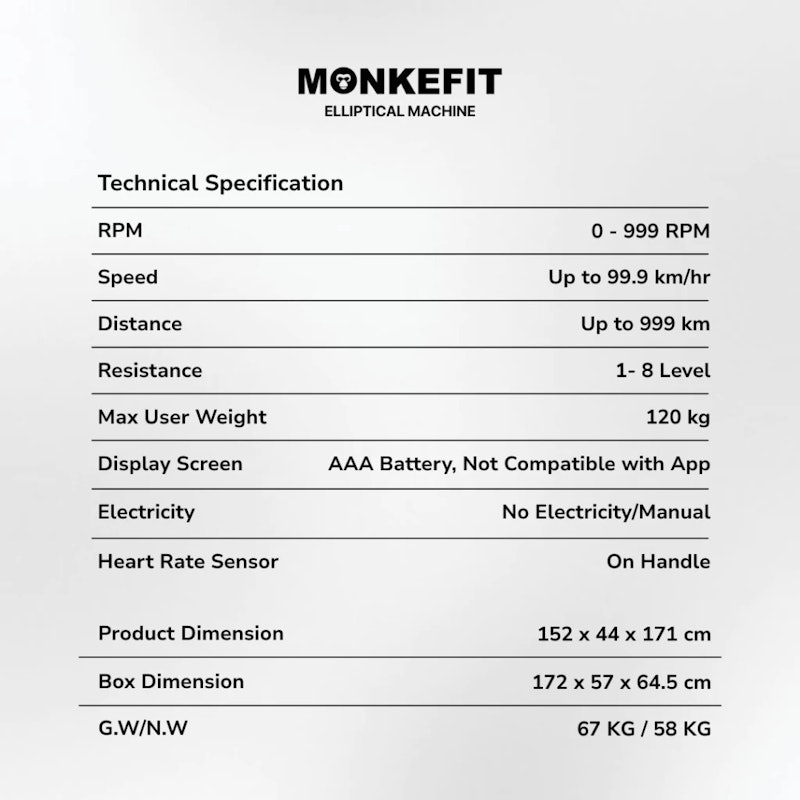 Monkefit Elliptical Cross Trainer 4