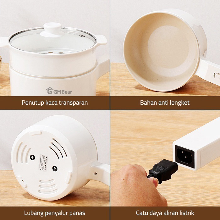 GM Bear Panci Listrik Multifungsi 3 in 1 5