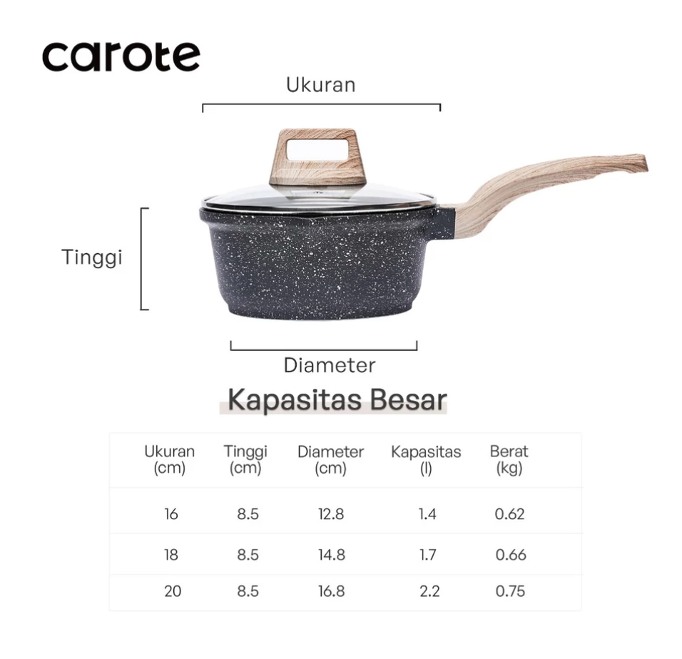 Carote CAROTE Essential Woody Panci Susu 18 cm