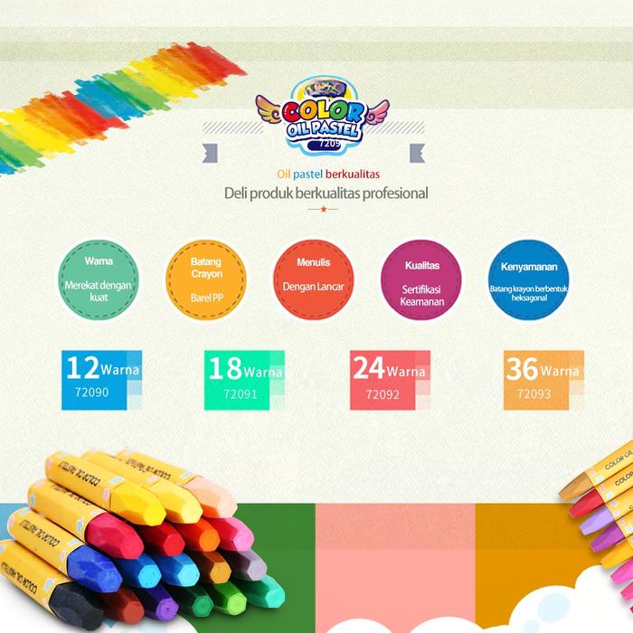 Deli Group Deli Oil Pastel Kotak Barrell