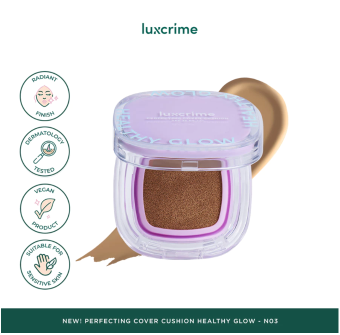 Luxury Cantika Indonesia Luxcrime Perfecting Cover Cushion Healthy Glow SPF 35 PA +++ C01