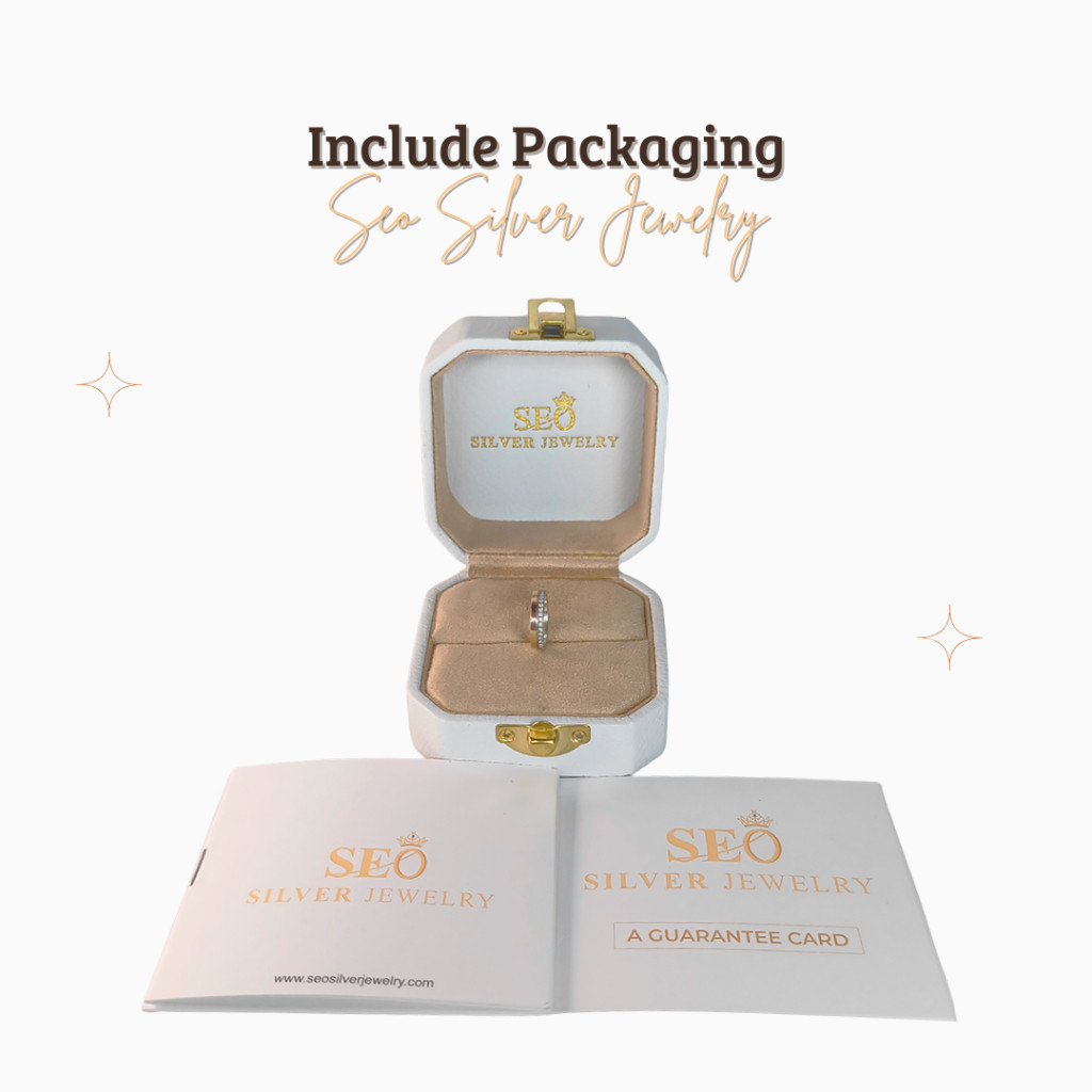 Seo Silver Jewelry  Seo Silver Jewelry Cincin Perak Single Pria Akik Diamond Zirconia Blue o-75