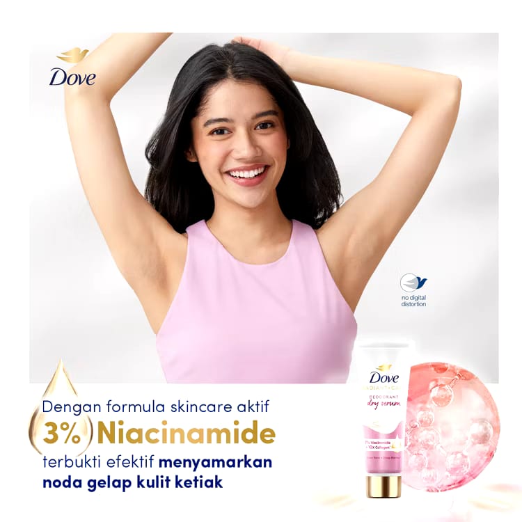 Unilever Indonesia Dove Radiant+Care Deodorant Dry Serum 3% Niacinamide + 10x Collagen 