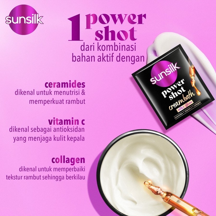 Unilever Indonesia Sunsilk Powershot Creambath Silky Gloss Jar 180 gr