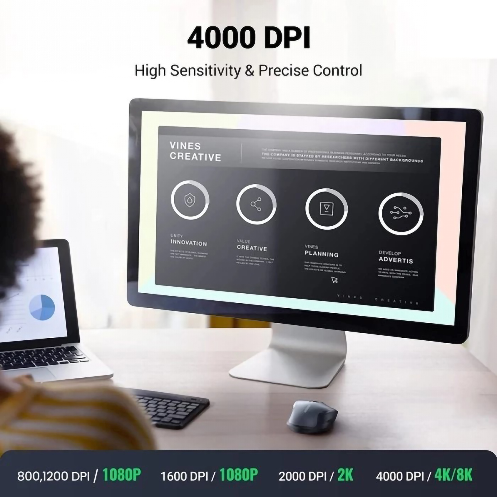 Ugreen Group Ugreen Ergonomic Wireless Mouse Portable  90545