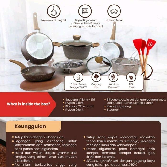  Hommix Granite Cookware Set