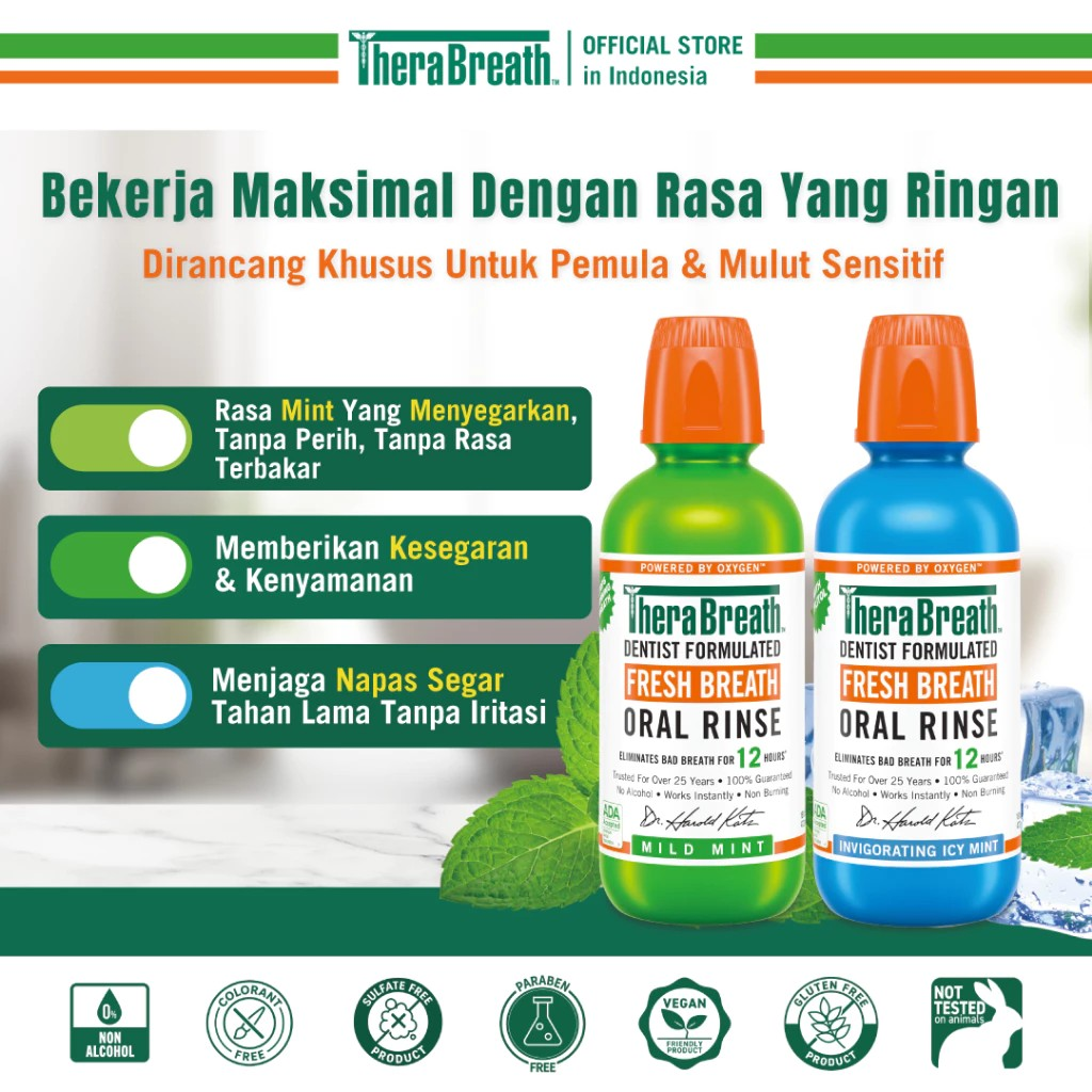 TheraBreath Dentist Formulated Fresh Breath Oral Rinse Mild Mint 3