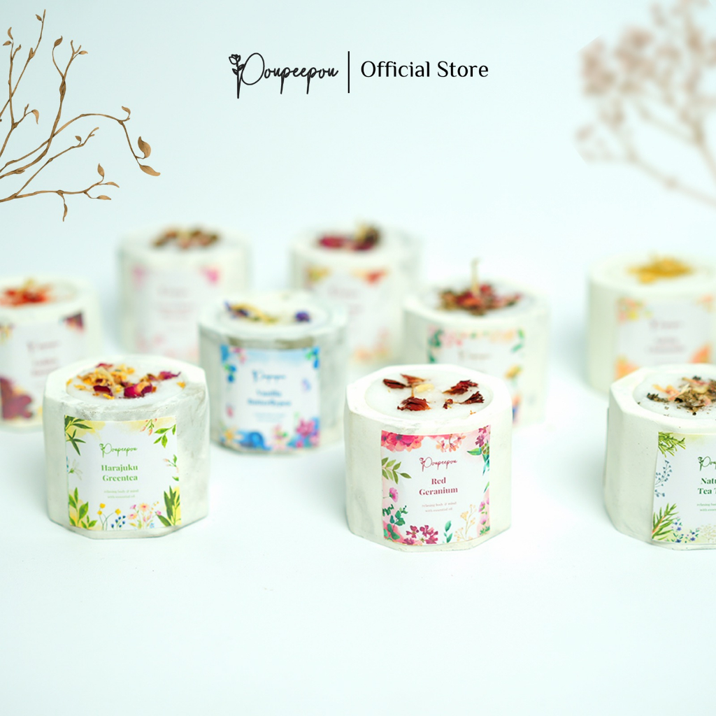  Poupeepou Industrial Scented Candle Marble Lemongrass