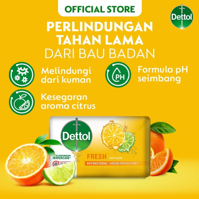 Reckitt Benckiser Dettol Sabun Mandi Batang Anti Bakteri Fresh