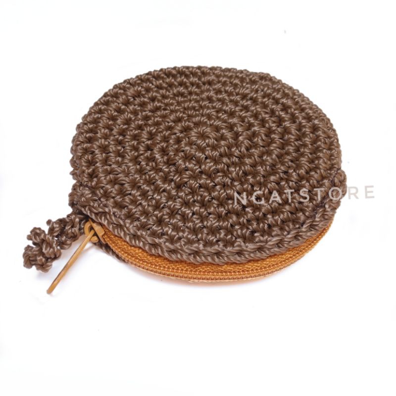 Dompet Koin Rajut Bulat Crochet Minie