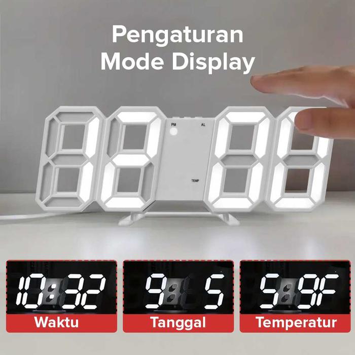 Jakarta Digital Nusantara TaffHOME LED Digital Clock TS-S60-W