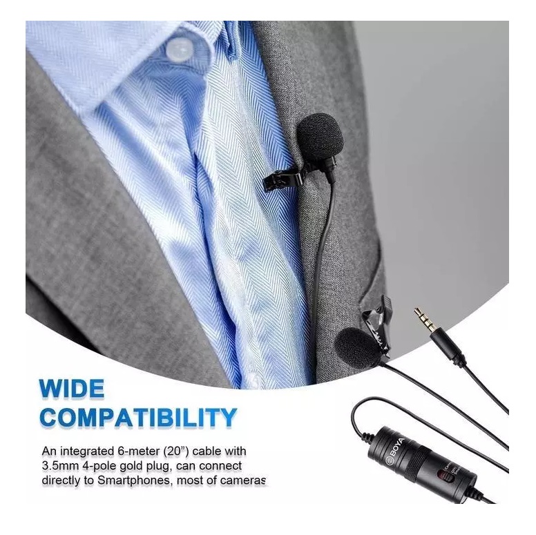 BOYA Universal Lavalier Clip-On Microphone BY-M1 Pro II 