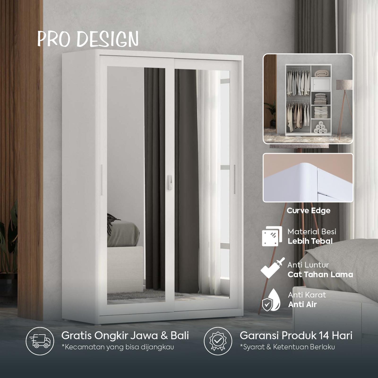 Putera Rackindo Sejahtera Pro Design Spiegel Lemari Pakaian Besi Sliding 160