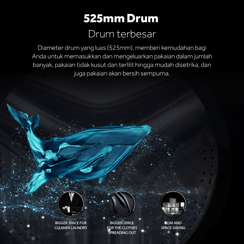 AQUA Japan AQUA Super Wash Series Mesin Cuci Front Loading 10,5 kg FQD-1050BF