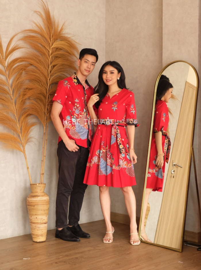 HEBE Ishana Red Batik Cheongsam Chinese New Year