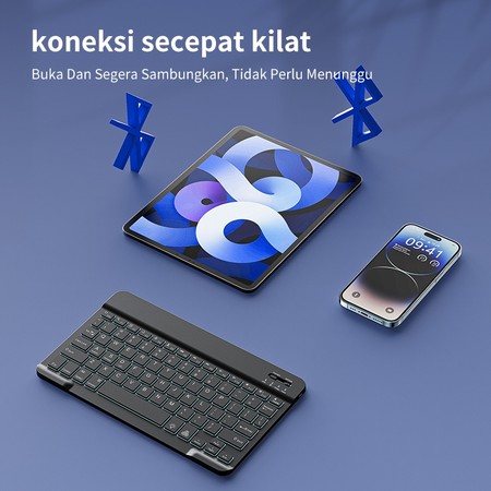  OLYPS Keyboard Bluetooth Black K16