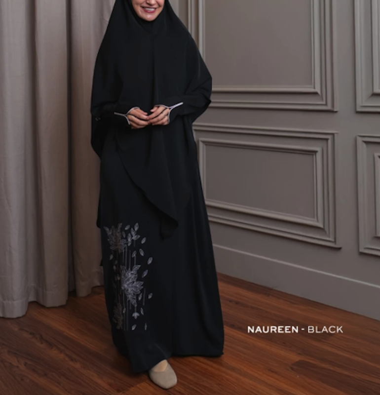 Gerai Hawa Monochrome Bloom Edition Naureen Abaya Set 5