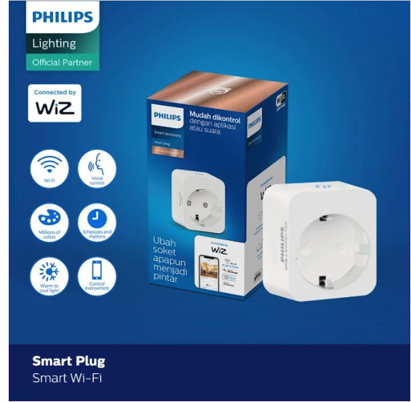 Wi-Fi Smart Plug Stop Kontak Philips Wiz 2