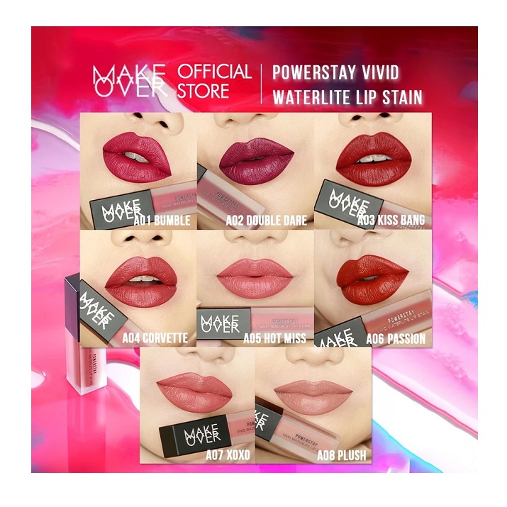 Paragon Technology and Innovation MAKE OVER Powerstay Vivid Waterlite Lip Stain A06 Passion