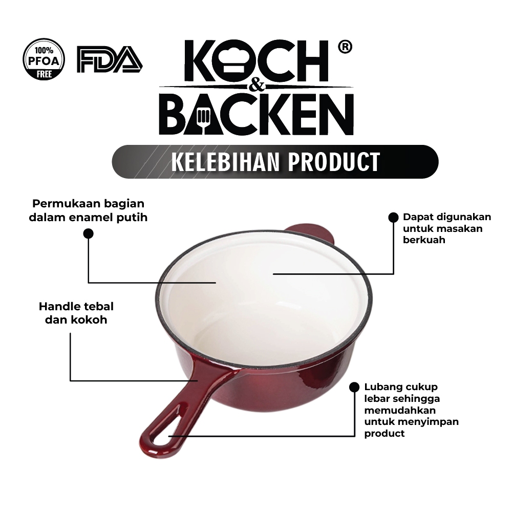 Koch&Backen® Enamel Cast Iron 2in1 Deep Fry Pan 4
