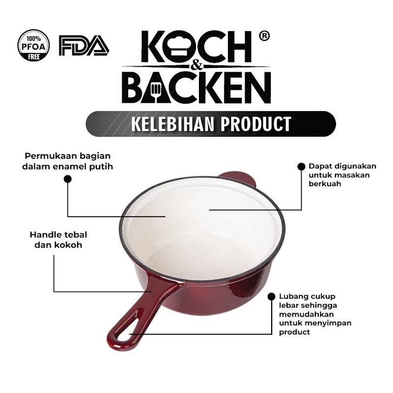Koch&Backen® Enamel Cast Iron 2in1 Deep Fry Pan 4