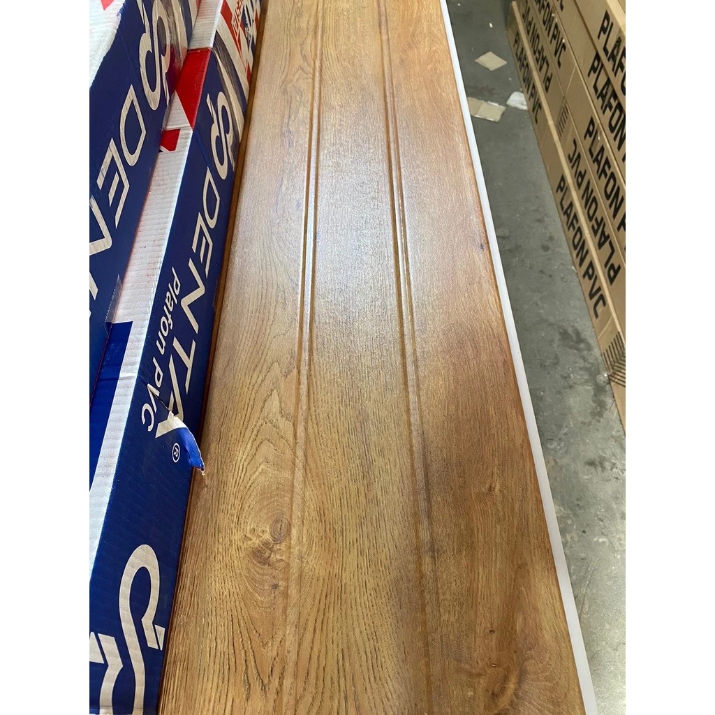  Alfafon Plafon PVC Serat Kayu Jati Coklat Muda  NF 30630