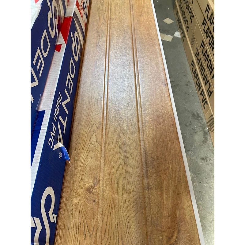 Alfafon Plafon PVC Serat Kayu Jati Coklat Muda 2