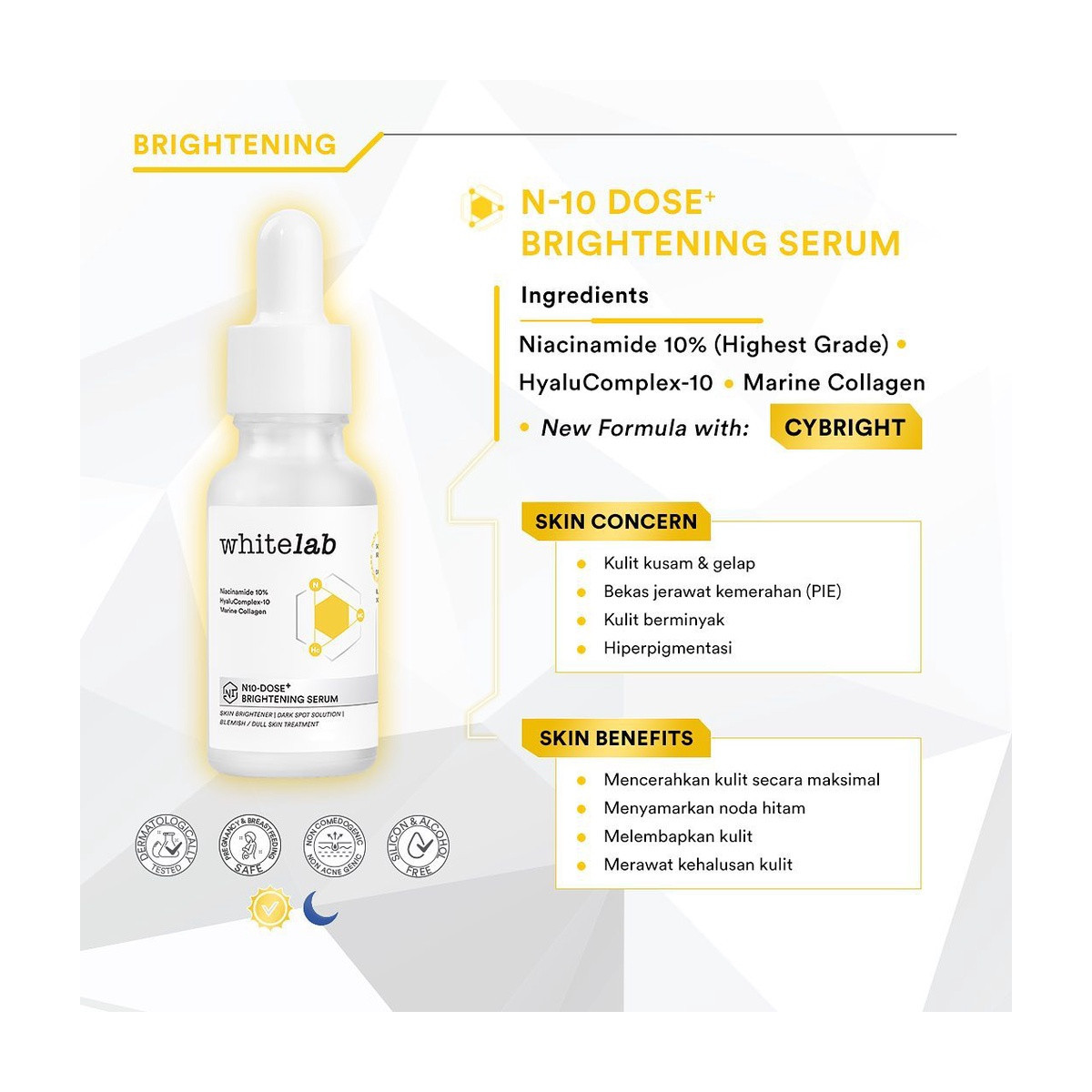 Natura Deca Kosmetika Whitelab N10-Dose+ Brightening Serum Niacinamide 10%