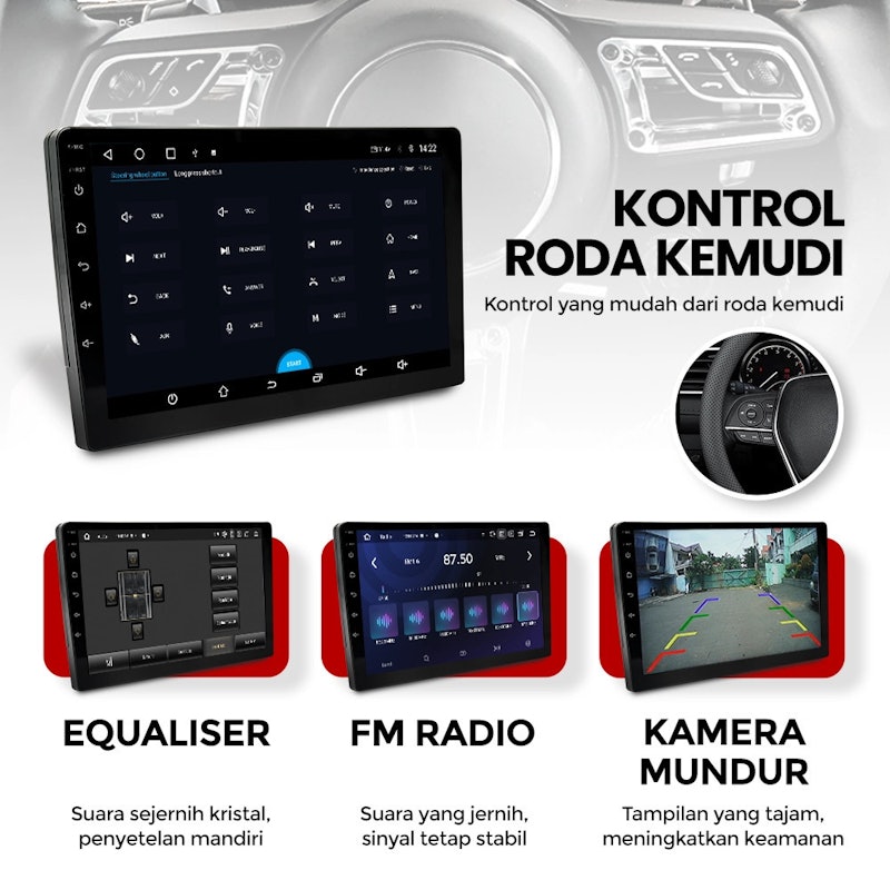 Mobiletech Head Unit Double Din Sigma Lite RAM 2+32 GB 10 Inch 4