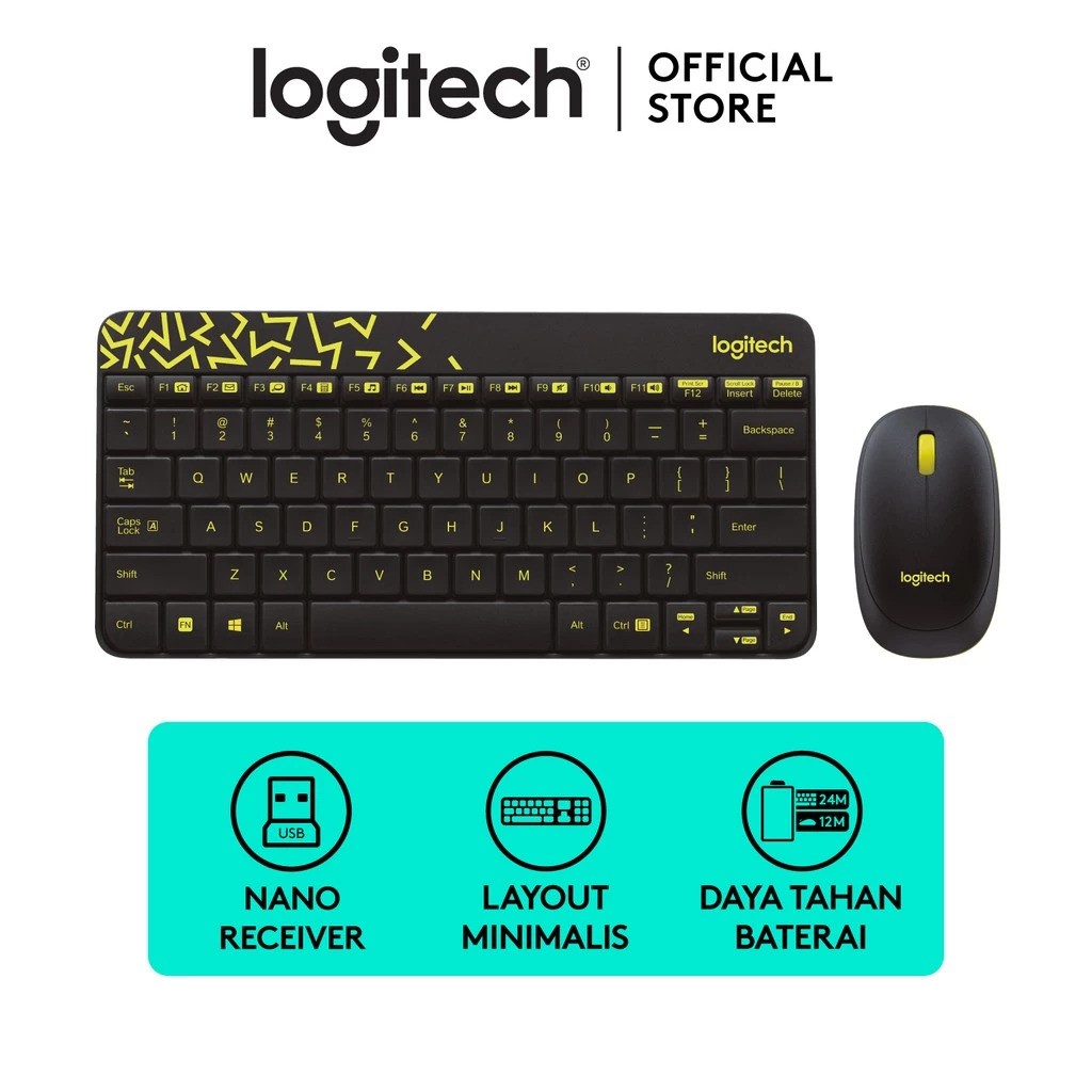 Logitech International Logitech Wireless Keyboard and Mouse Combo MK240