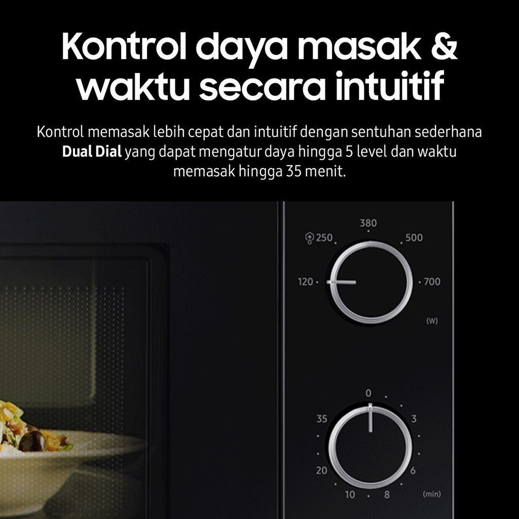 Samsung Electronics  Samsung Microwave Solo dengan Full Glass Door 20L MS20A3010AL/SE