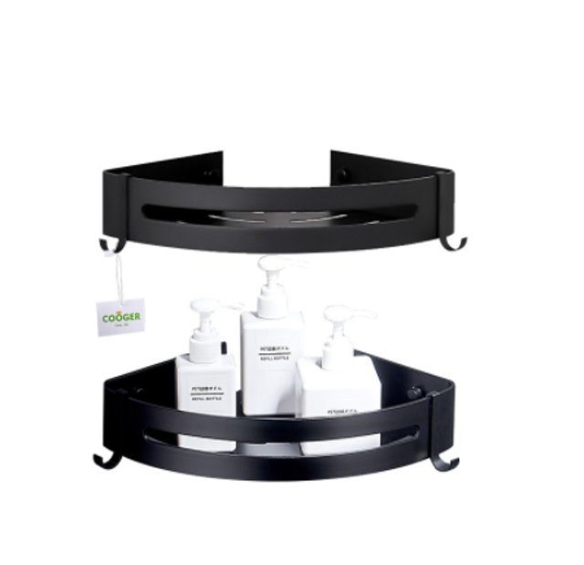 Rak Kamar Mandi Sudut Aluminium 1 Susun Tempel Dinding