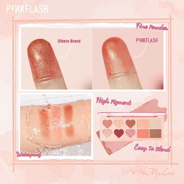 FCL Internasional Indonesia PINKFLASH 4-in-1 Multi Face Palette 02 Strawberry Ice