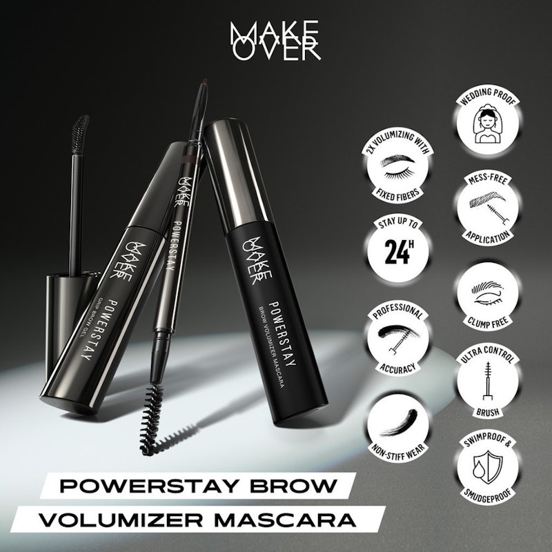 MAKE OVER Powerstay Brow Volumizer Mascara 2.0 Dark Brown