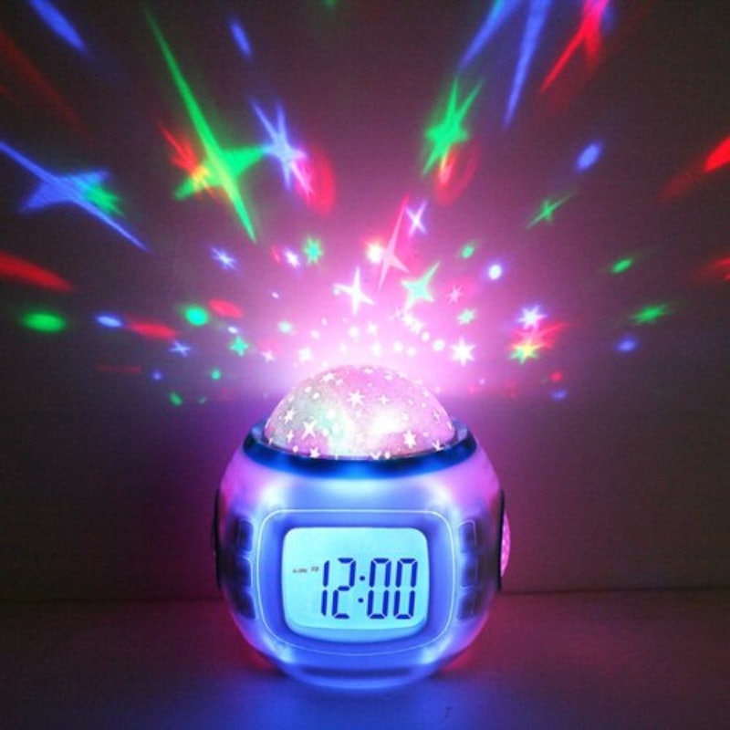 Jam Alarm Meja Digital Proyektor LCD Light/Music 4