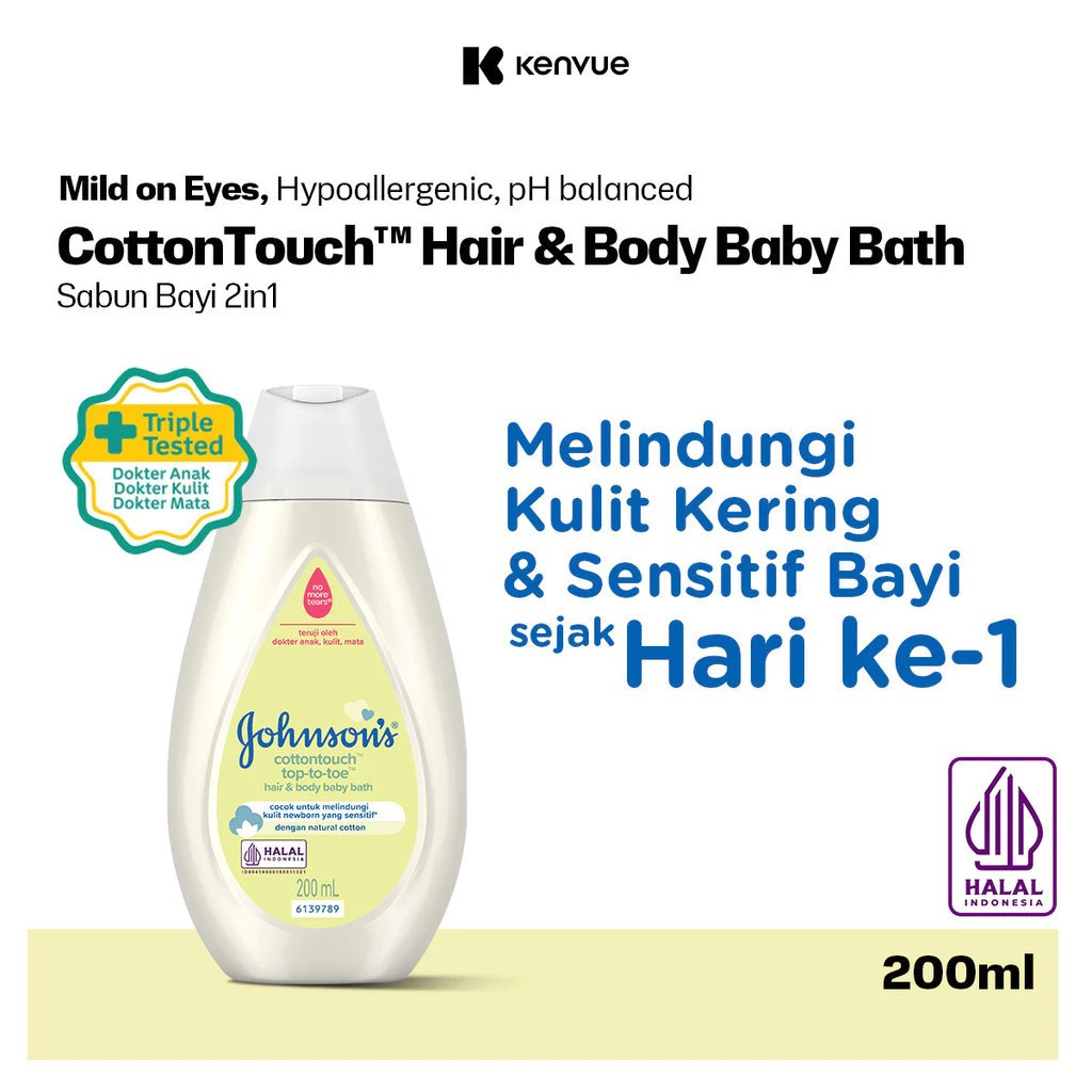 Johnson & Johnson Indonesia Johnson's Baby CottonTouch Top-to-Toe Hair & Body Baby Bath