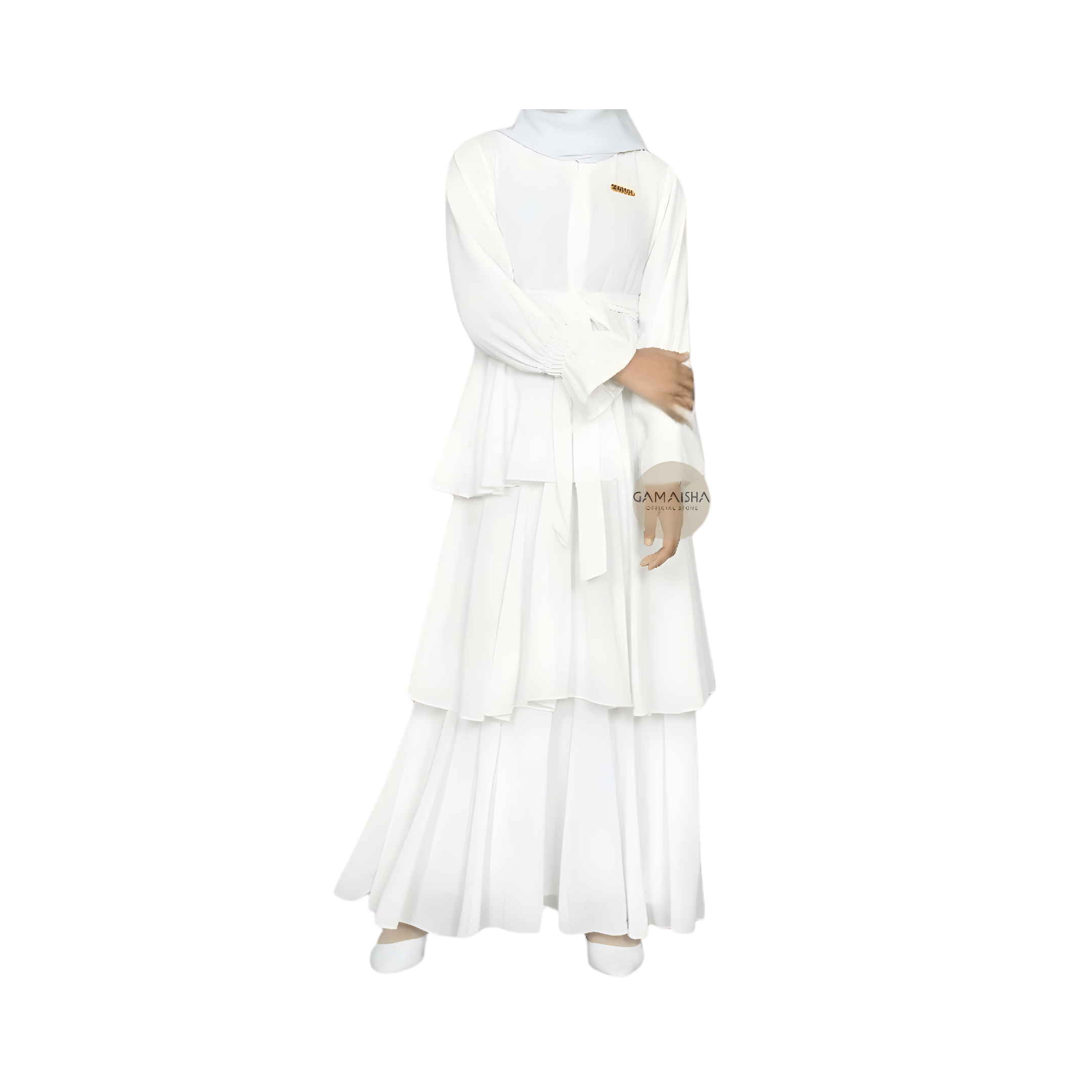 Gamaisha Gamis Remaja Susun 3 Putih